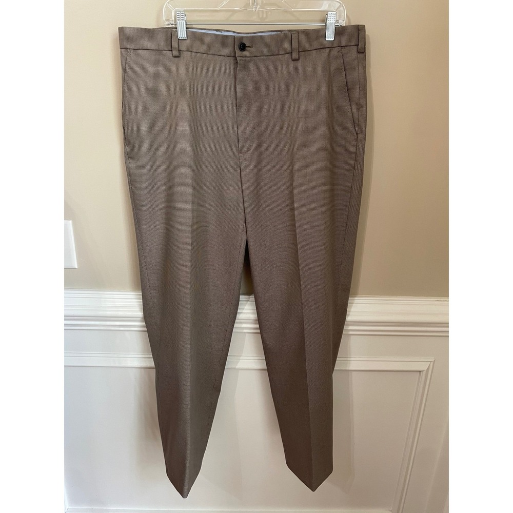 Brooks Brothers Advantage Chino Clark Fit Brown Houndstooth Pants 38x29